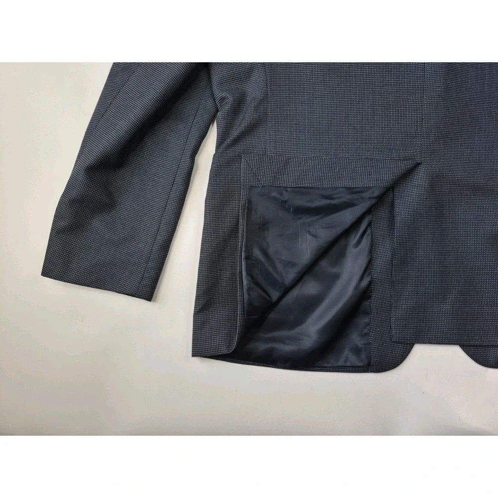 Tasso Elba Mens Sport Coat 46R Navy Blue 2 Button Single Breasted Blazer